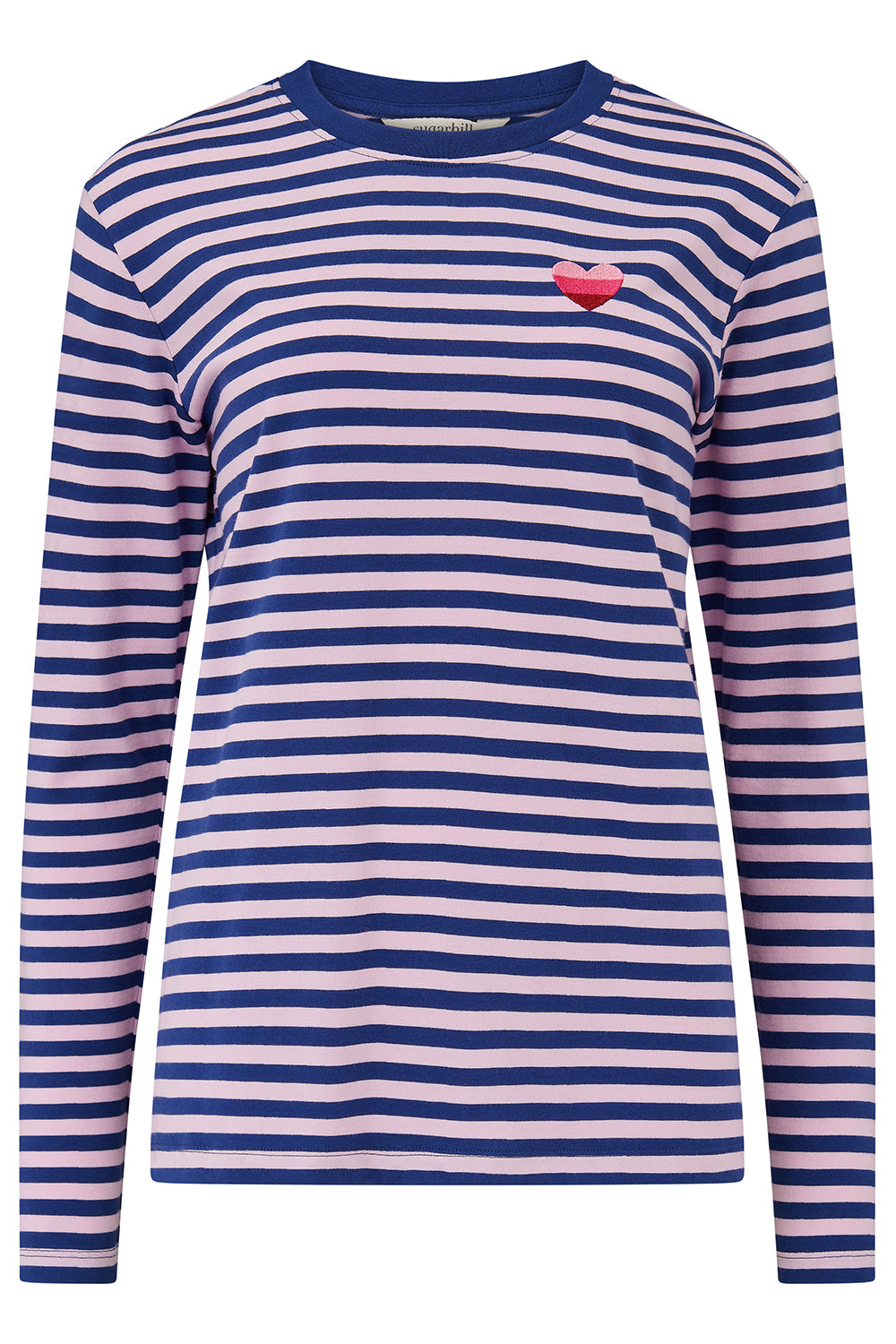 Brunswick Jersey Top - Navy/Lilac, Ombre Heart