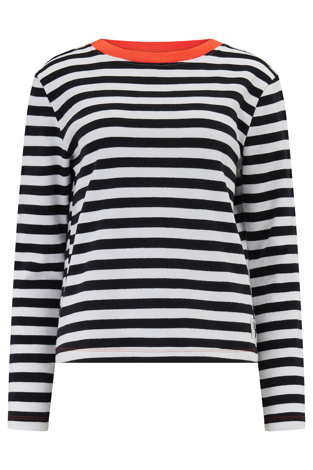 Vienna Jersey Top - White/Black, Striped Ringer