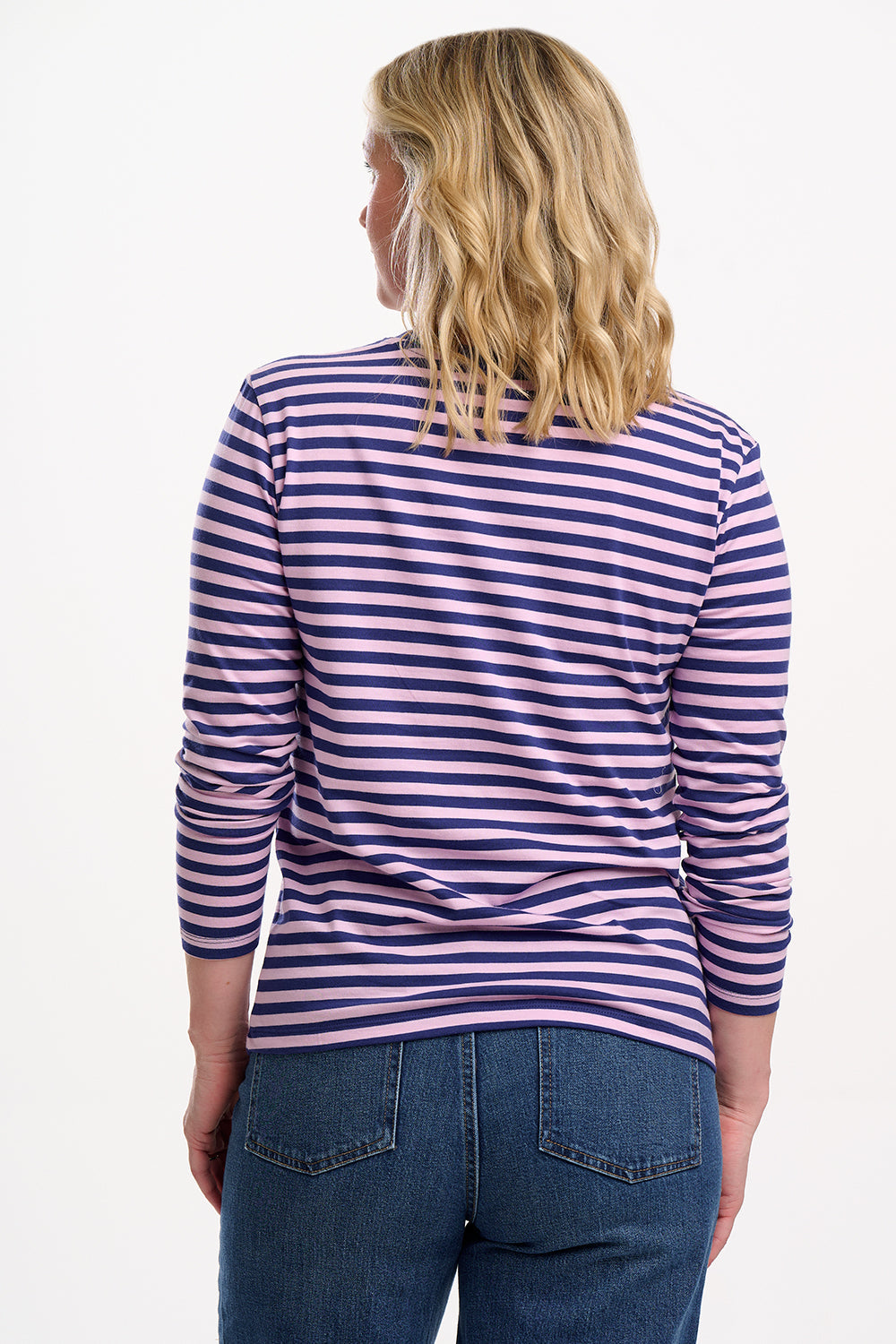 Brunswick Jersey Top - Navy/Lilac, Ombre Heart