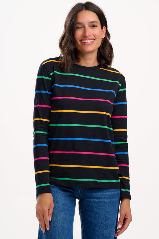 Brunswick Jersey Top - Black/Multi, Nightglow Stripe