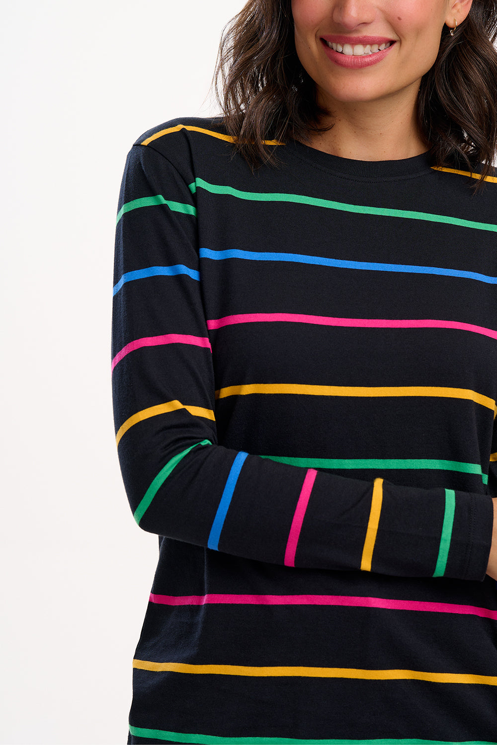 Brunswick Jersey Top - Black/Multi, Nightglow Stripe