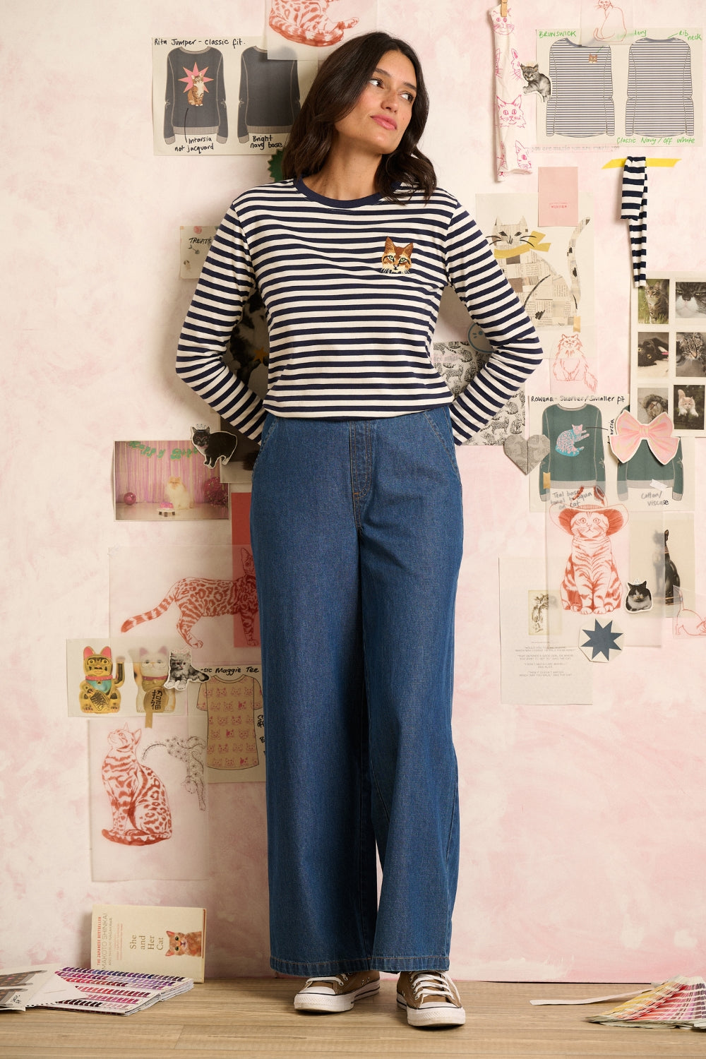 Brunswick Jersey Top - Navy/Off White, Cat