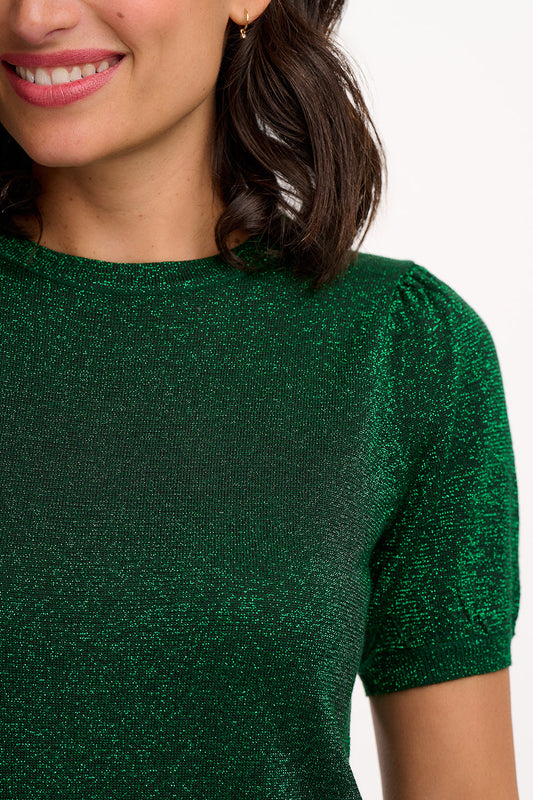 Calypso Knit Top - Green Sparkle
