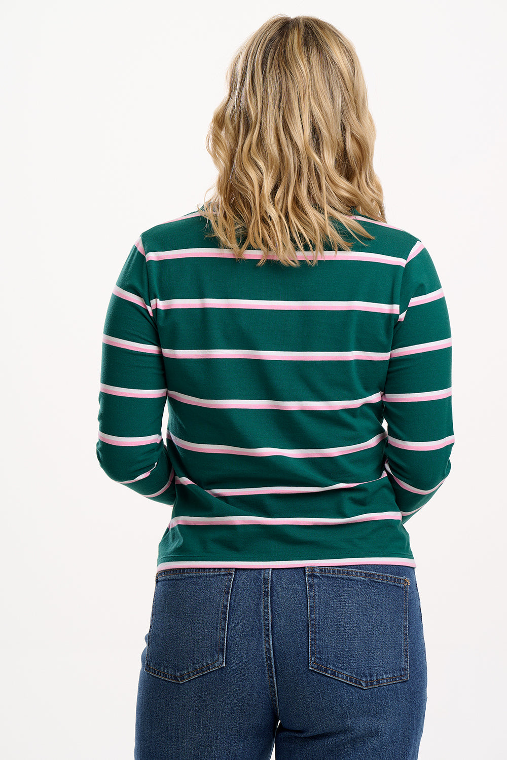 Josie Jersey Top - Green, Colour Pop Stripe